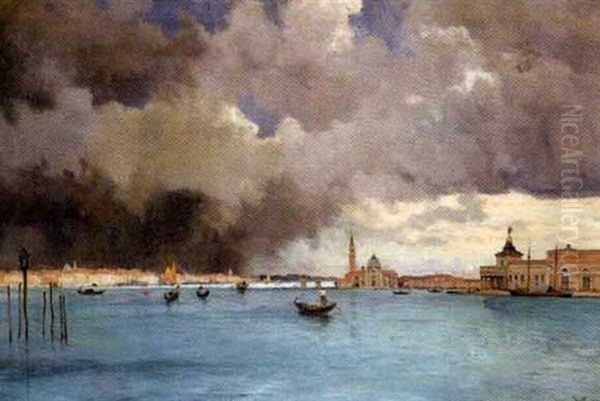 Venise Vue De La Lagune Oil Painting by Marie Joseph Leon Clavel Iwill