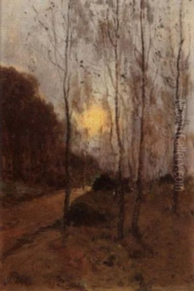 Moonlit Forest Oil Painting by Marie Joseph Leon Clavel Iwill