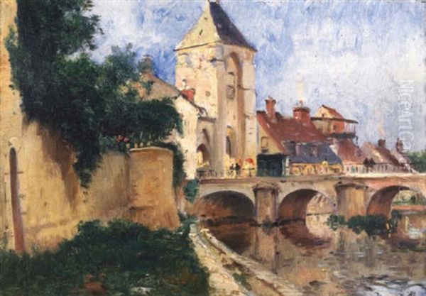 La Vieille Porte A Moret Oil Painting by Marie Joseph Leon Clavel Iwill
