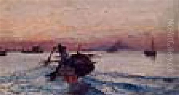 Hauling In The Nets Oil Painting by Marie Joseph Leon Clavel Iwill