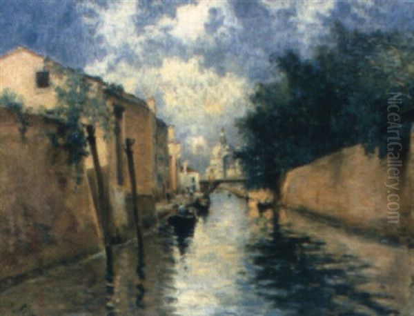 Kanal I Venedig Oil Painting by Marie Joseph Leon Clavel Iwill