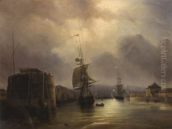 Le Retour Au Port Des Trois-mats Oil Painting by Paul Jean Clays