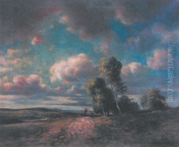 Paysage De Flandres Oil Painting by Walter Eugene Cleff