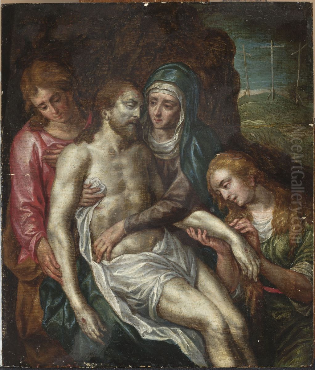 Pieta Oil Painting by Hendrick De Clerck