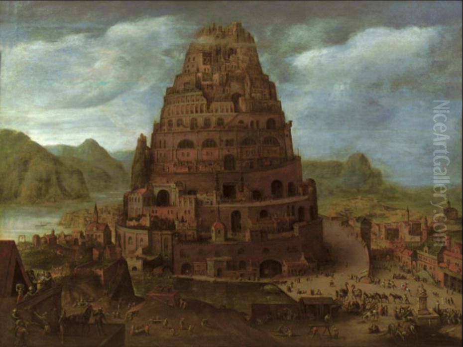 The Building Of The Tower Of Babel Oil Painting by Hendrick van Cleve III