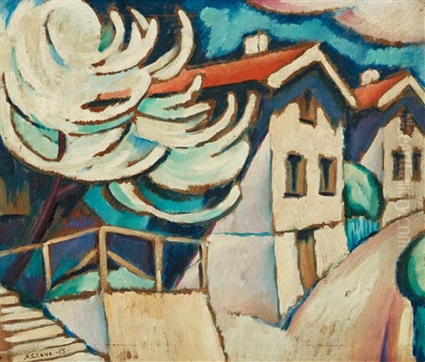 The Village Oil Painting by Agnes Cleve