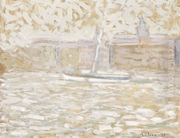 Januaridag I Stockholm Oil Painting by Agnes Cleve