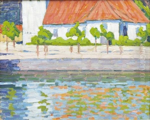 Vardag Vid Vatten Oil Painting by Agnes Cleve