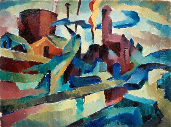 Stadsbild New York Oil Painting by Agnes Cleve