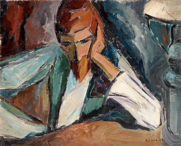 Portratt Av John Jon-and Oil Painting by Agnes Cleve