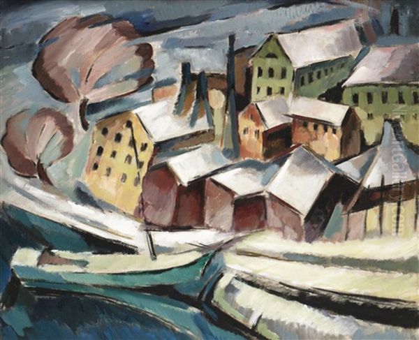 Vinterliggare I Karlbergs Strand Oil Painting by Agnes Cleve