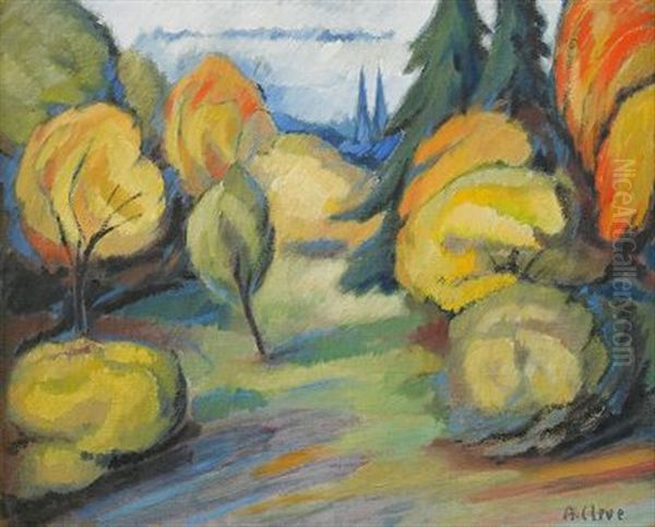 Hostlandskap - Uppsala Oil Painting by Agnes Cleve