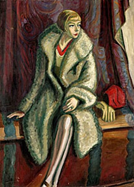 Elegant Ung Dam Oil Painting by Agnes Cleve