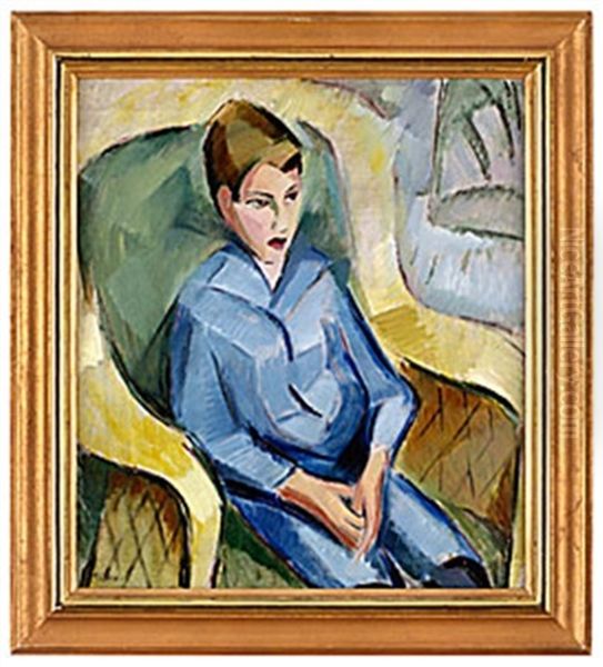 Portratt Av Svante Oil Painting by Agnes Cleve