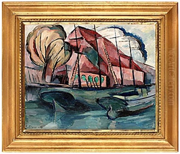 Kristian Vii:s Bryggehus Oil Painting by Agnes Cleve