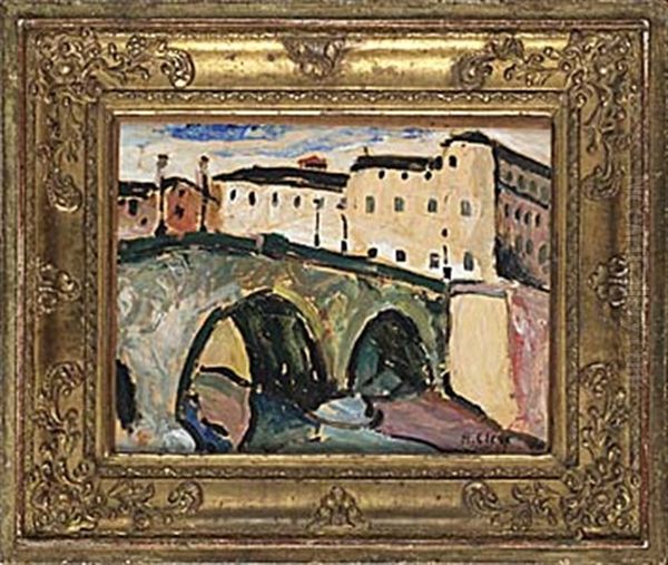 Stadsvy Oil Painting by Agnes Cleve