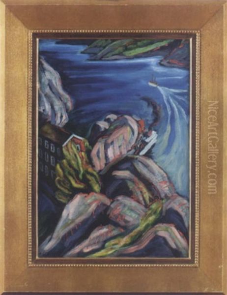 Vastkustmotiv Oil Painting by Agnes Cleve