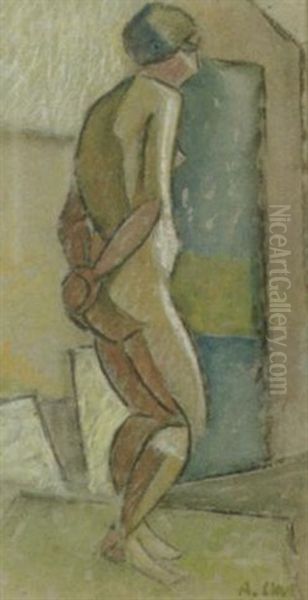 Kvinna Oil Painting by Agnes Cleve