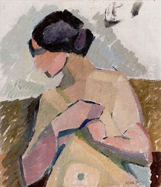 Studie Av Kvinna Oil Painting by Agnes Cleve