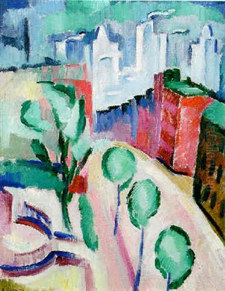 Staden Oil Painting by Agnes Cleve