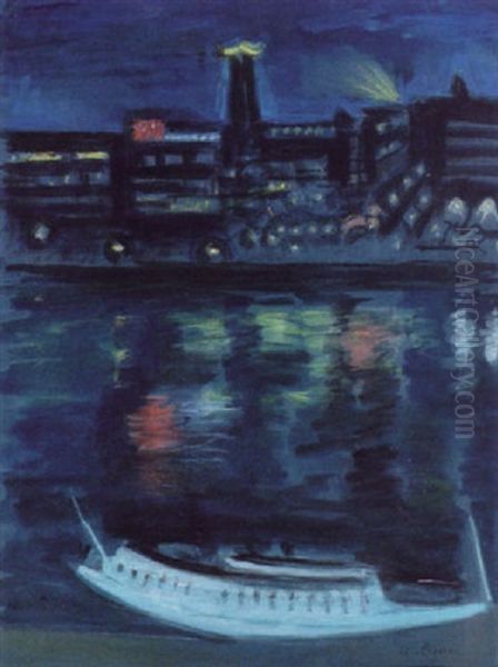 Utsikt Over Nybroviken Oil Painting by Agnes Cleve