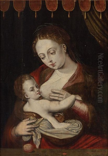Madonna Lactans Oil Painting by Joos Van Cleve