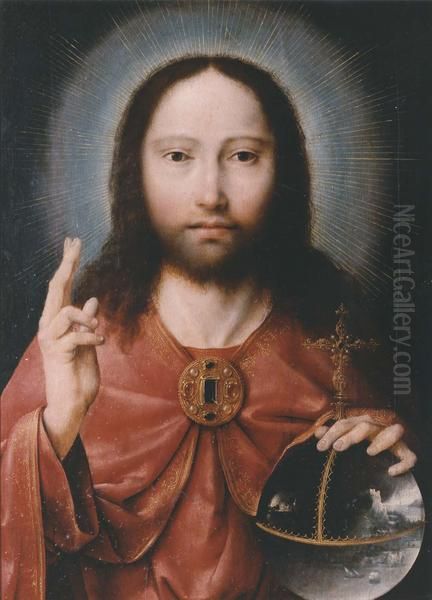 Salvator Mundi Oil Painting by Joos Van Cleve