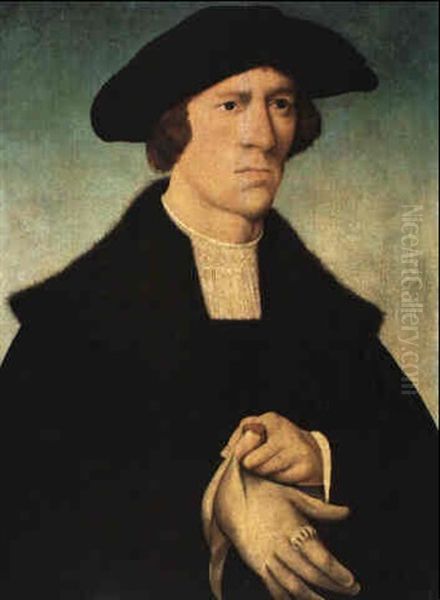 Portrait Of A Man With A Glove Oil Painting by Joos Van Cleve