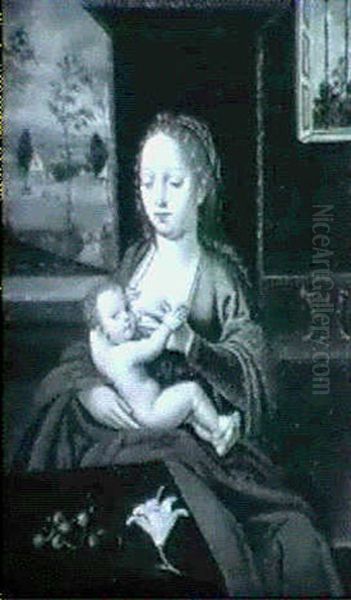 Madonnan Och Barnet Oil Painting by Joos Van Cleve