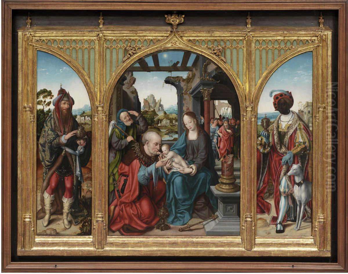 Adoration Of The Magi Oil Painting by Joos Van Cleve