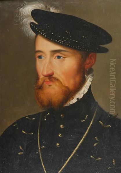 Portrait Of A French Nobleman Oil Painting by Francois Clouet