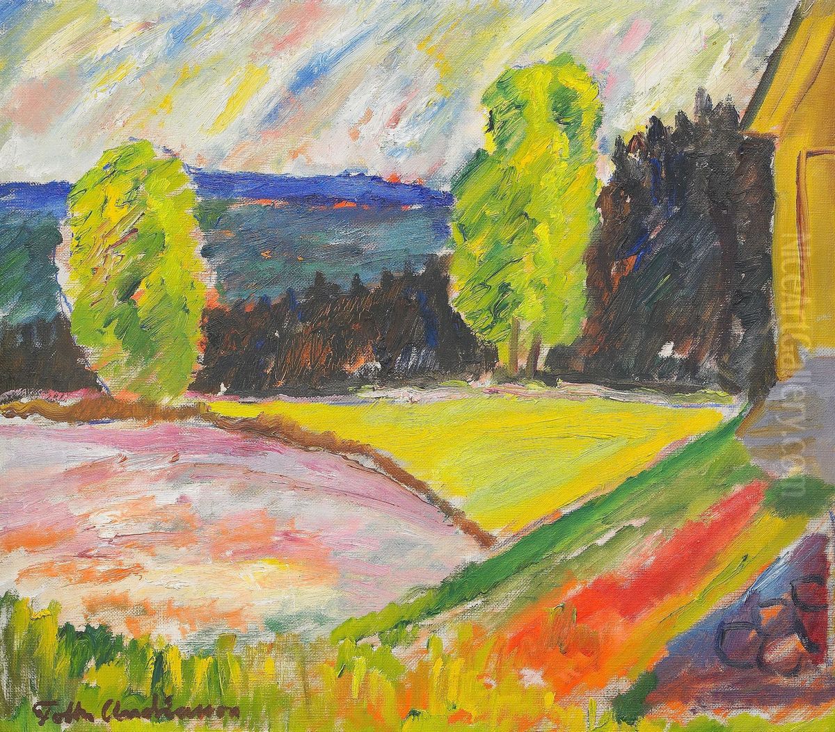 Landskap Oil Painting by Folke Andreasson