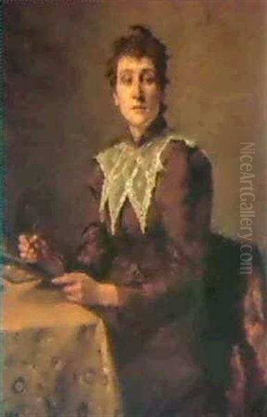 Symfonie In Het Bruin. Oil Painting by Jean Andre Alfred Cluysenaar