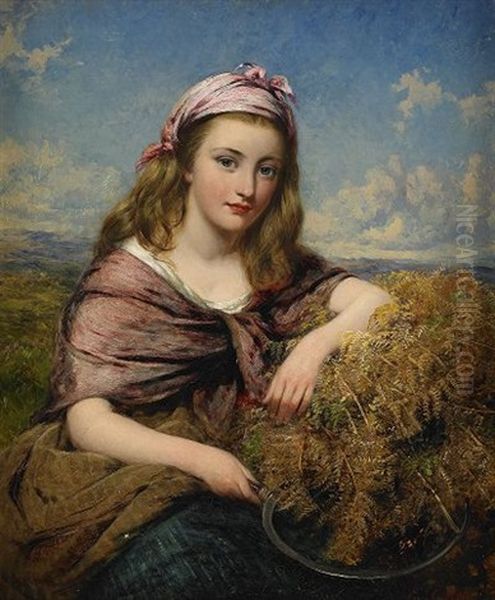 Skordeflicka Oil Painting by Edward John Cobbett