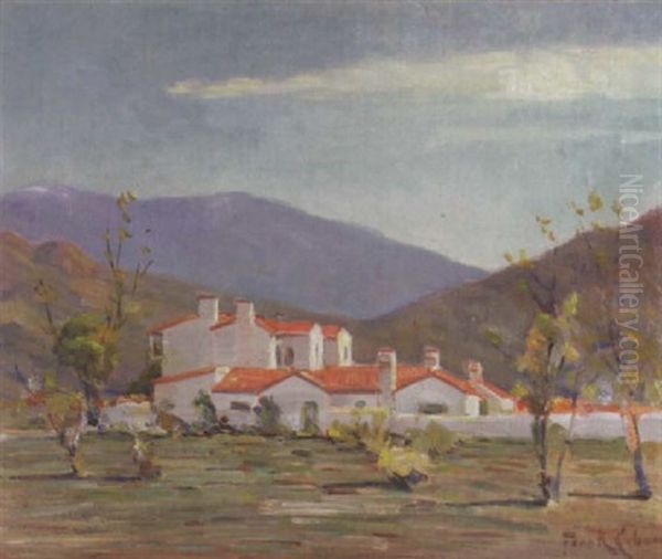 Mount Santa Rosa In The Distance (with Spanish Combine In The Foreground) Oil Painting by Frank Coburn