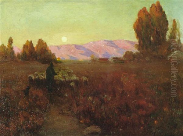 Sunset Oil Painting by Frank Coburn