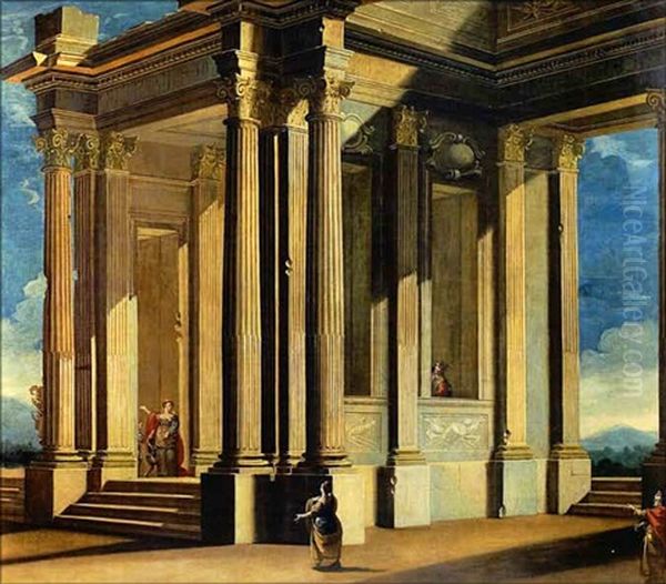 Elegante Pres D'un Palais Oil Painting by Leonardo Coccorante