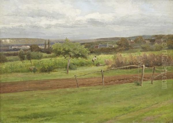 Franskt Landskap Oil Painting by Cesar De Cock