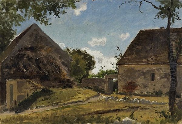 Courtyard Oil Painting by Cesar De Cock