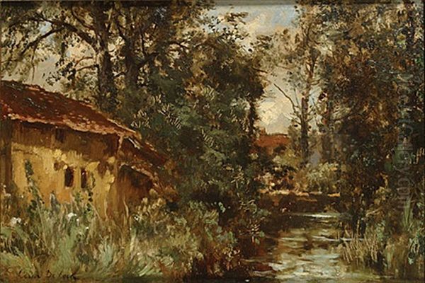 Langs Het Water Oil Painting by Cesar De Cock