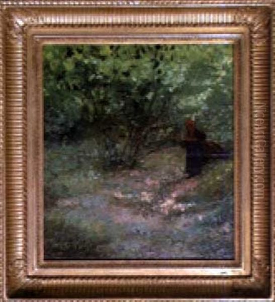 Jeune Femme Dans Le Sous Bois Oil Painting by Cesar De Cock