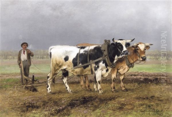 Le Matin A Laethem (1883) Oil Painting by Xavier De Cock
