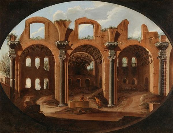 The Basilica Of Maxentius Oil Painting by Viviano Codazzi