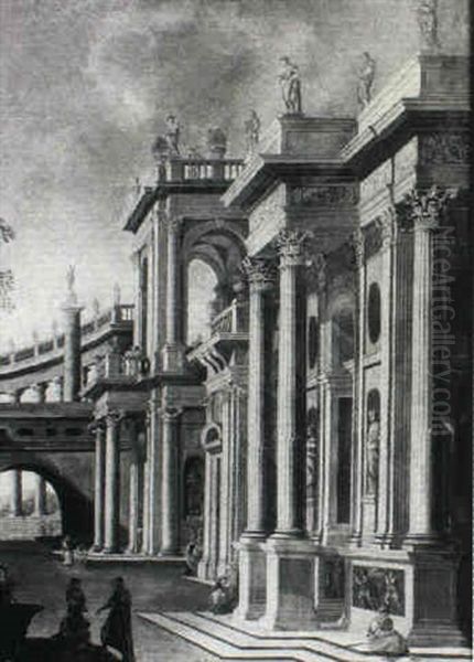 Architectural Ruins Oil Painting by Viviano Codazzi