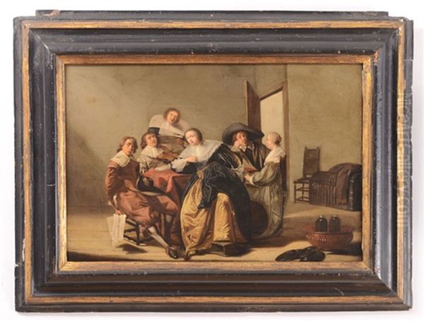 Musizierende Gesellschaft Oil Painting by Pieter Codde