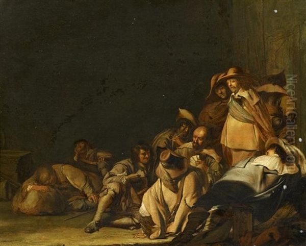 Soldaten Beim Kartenspiel Oil Painting by Pieter Codde