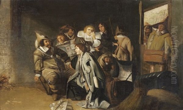 Scene De Corps De Garde Oil Painting by Pieter Codde