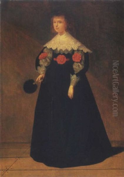 Portrait D'une Dame En Robe Noire Oil Painting by Pieter Codde