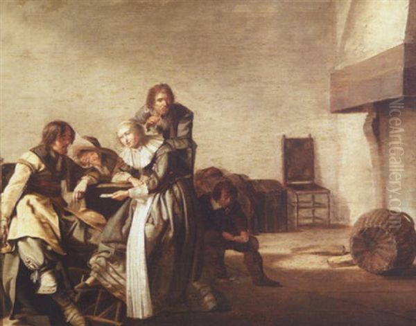 L'as De Carreau Oil Painting by Pieter Codde