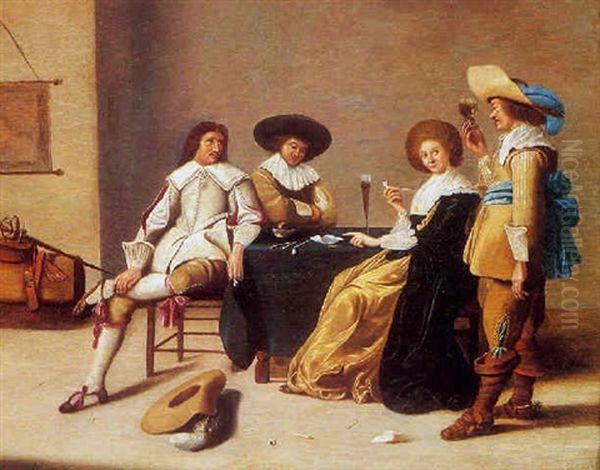 Reunion Galante Dans Un Interieur Hollandais Oil Painting by Pieter Codde